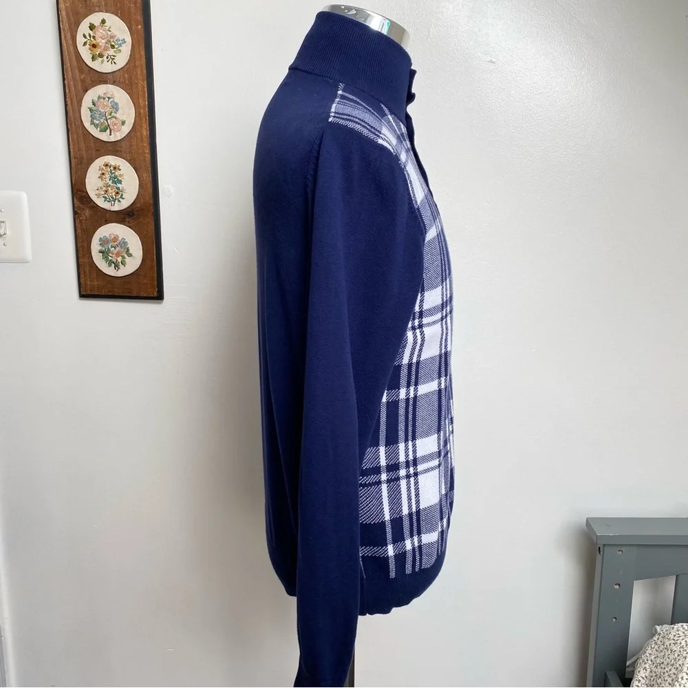Paul Fredrick Plaid Knit Sweater